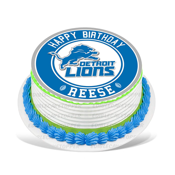 Detroit Lions Edible Image Cake Topper Personalized Birthday Sheet Dec -  PartyCreationz