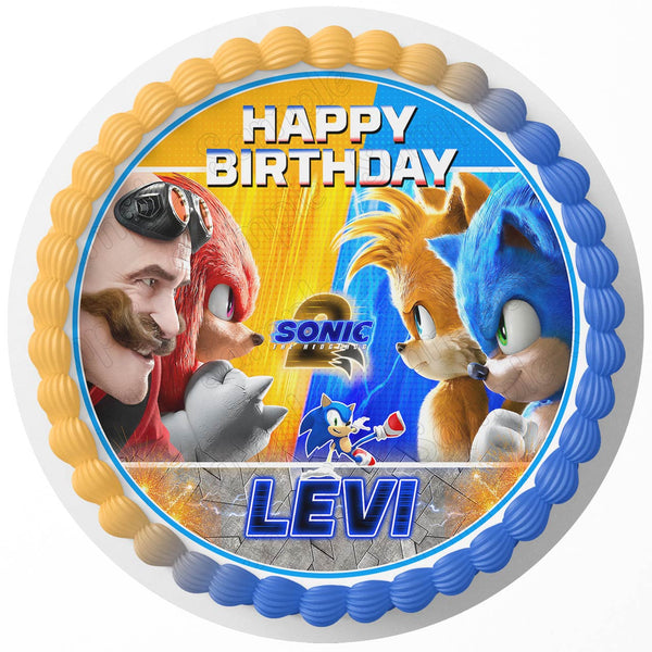 Sonic Round Cake Topper Edible - Itty Bitty Cake Toppers