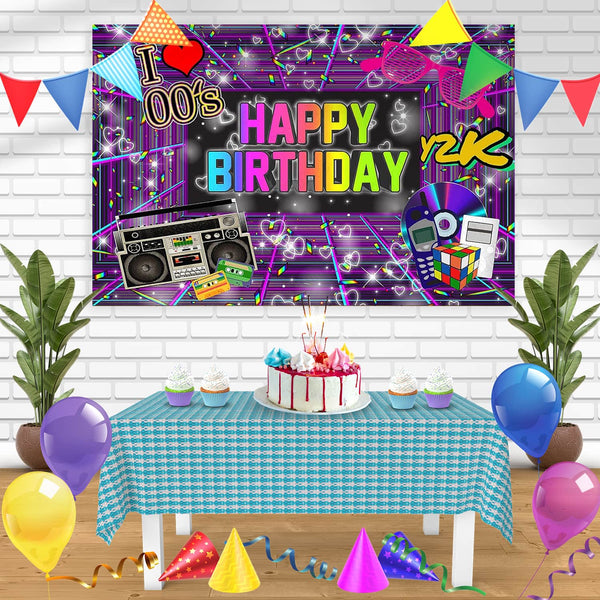 2000s RB HipHop Dance Party Back in Time Bn Birthday Banner Personalized Party Backdrop Decoration