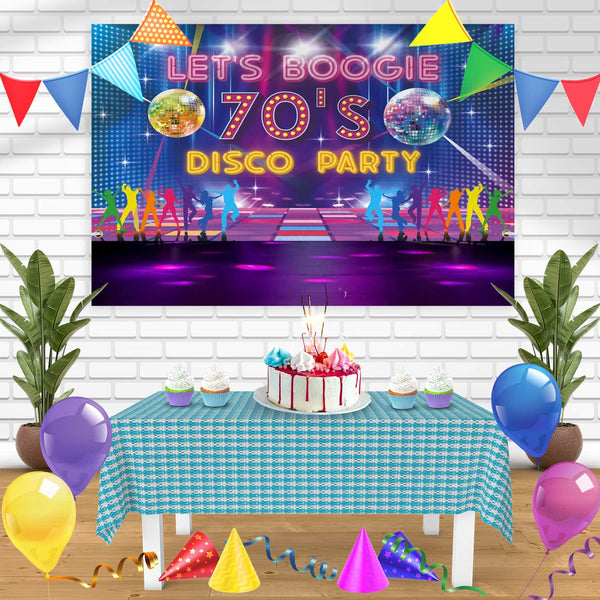 70S Disco Party Night Bn Birthday Banner Personalized Party Backdrop Decoration