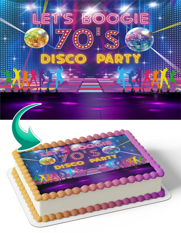 70S Disco Party Night Edible Cake Toppers