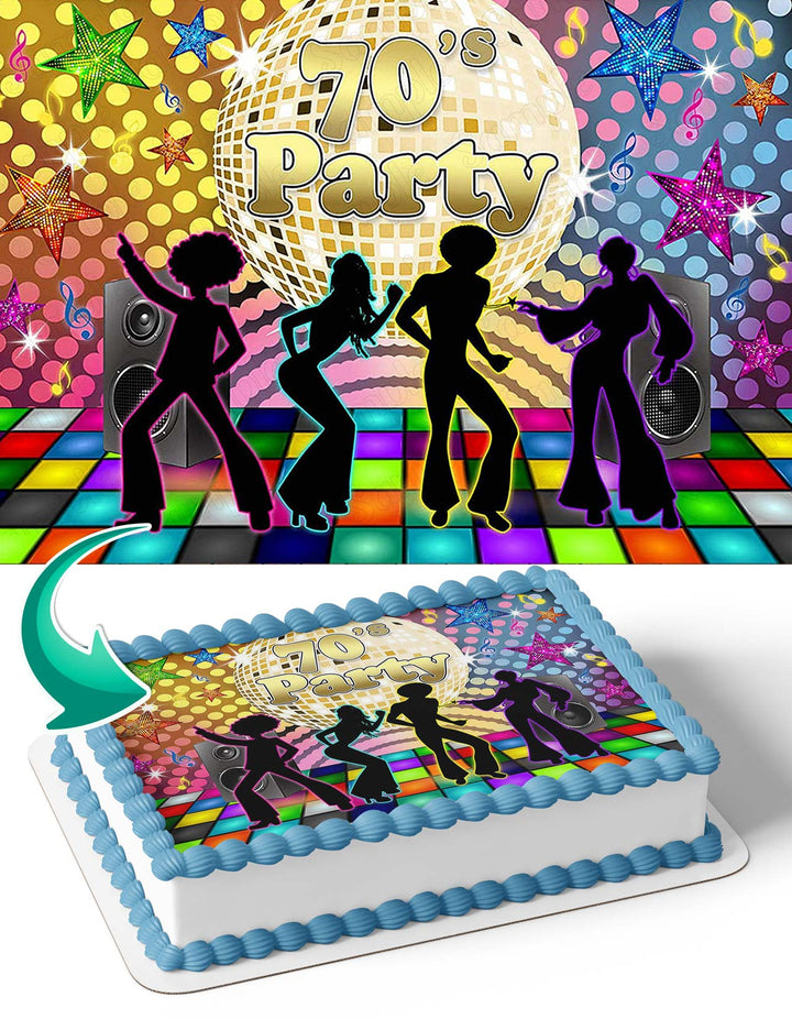 70s Party Disco Edible Cake Toppers