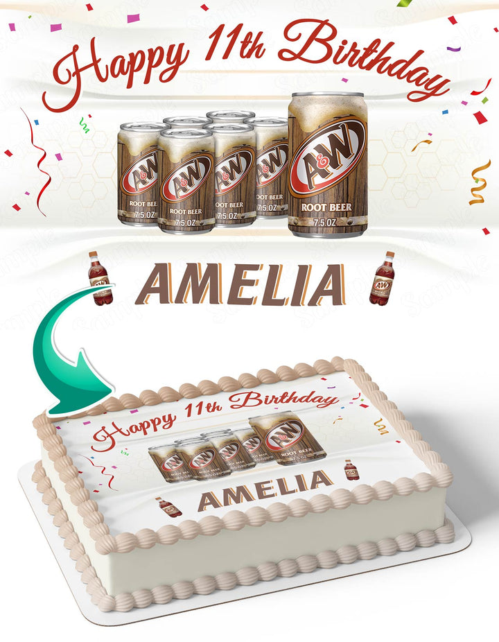 AW Root Beer Edible Cake Toppers