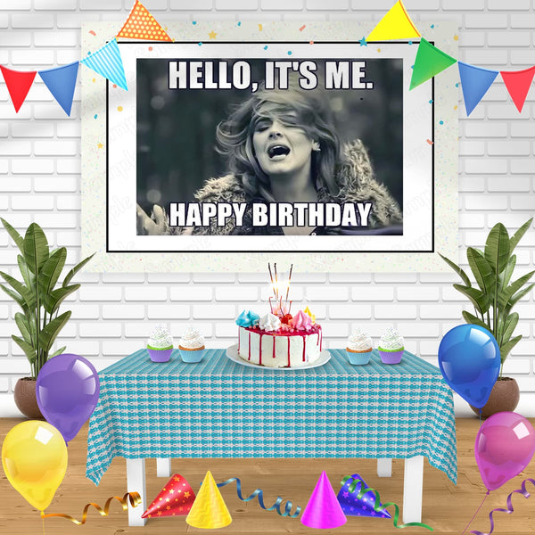 Adele Hello Meme Bn Birthday Banner Personalized Party Backdrop Decoration