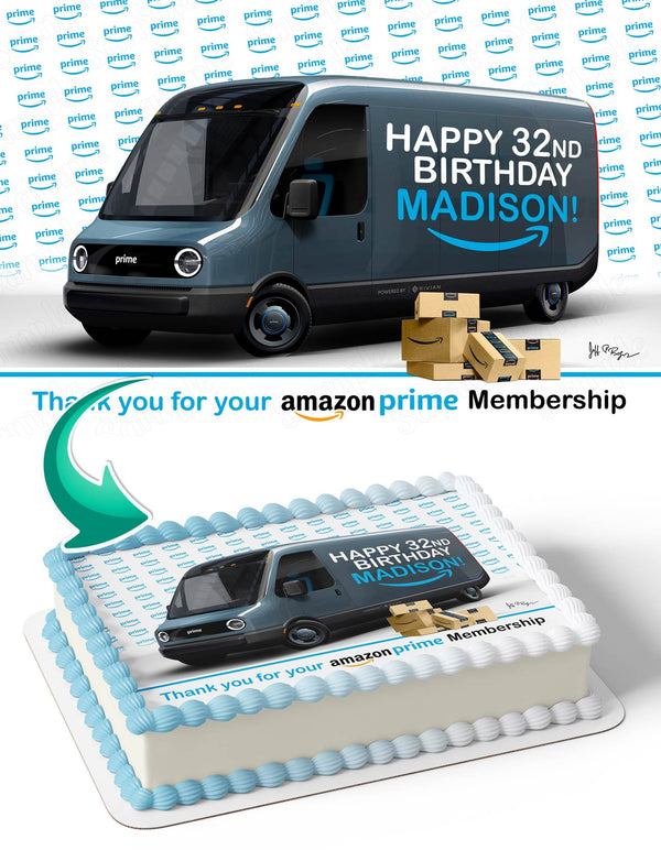 Amazon Prime Membership Electric Van Edible Cake Toppers