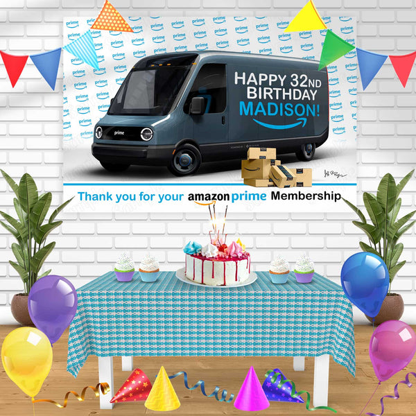 Amazon Prime Membership Electric Van Bn Birthday Banner Personalized Party Backdrop Decoration