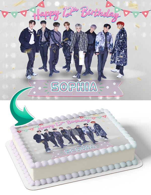 Ateez Boys Band Kpop Edible Cake Toppers