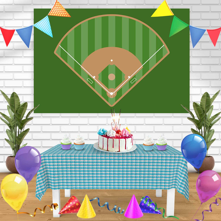 Baseball Field Statium Softball Birthday Banner Personalized Party Backdrop Decoration