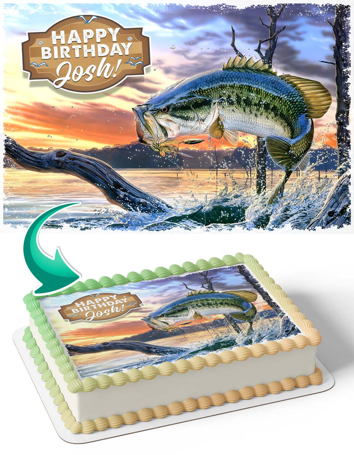 Bass Pro Shops Salmon Fishing Season Edible Cake Toppers