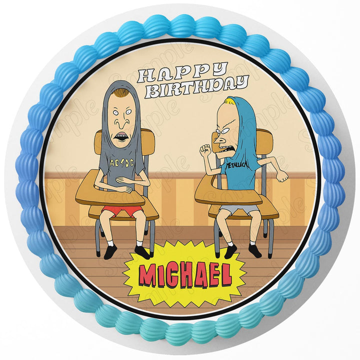 Beavis and butthead Edible Cake Toppers Round