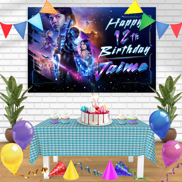 Blue Beetle DC Comics 2023 Bn Birthday Banner Personalized Party Backdrop Decoration