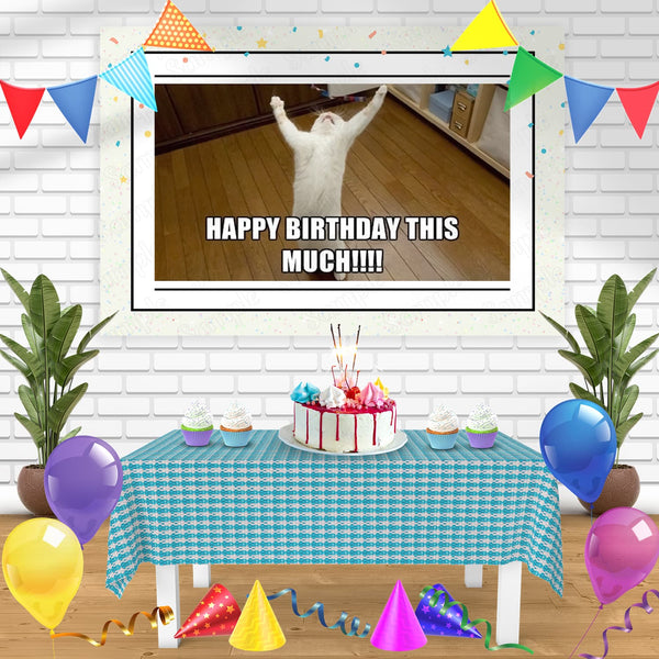 Cat Meme M2 Bn Birthday Banner Personalized Party Backdrop Decoration