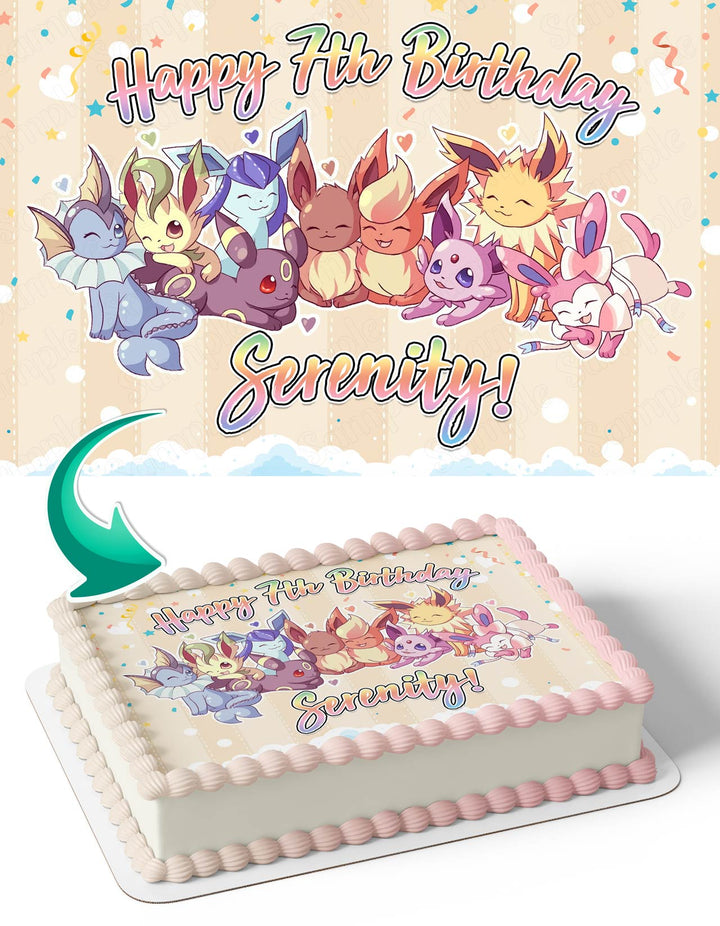 Cute Pokemon Girls Pink Edible Cake Toppers