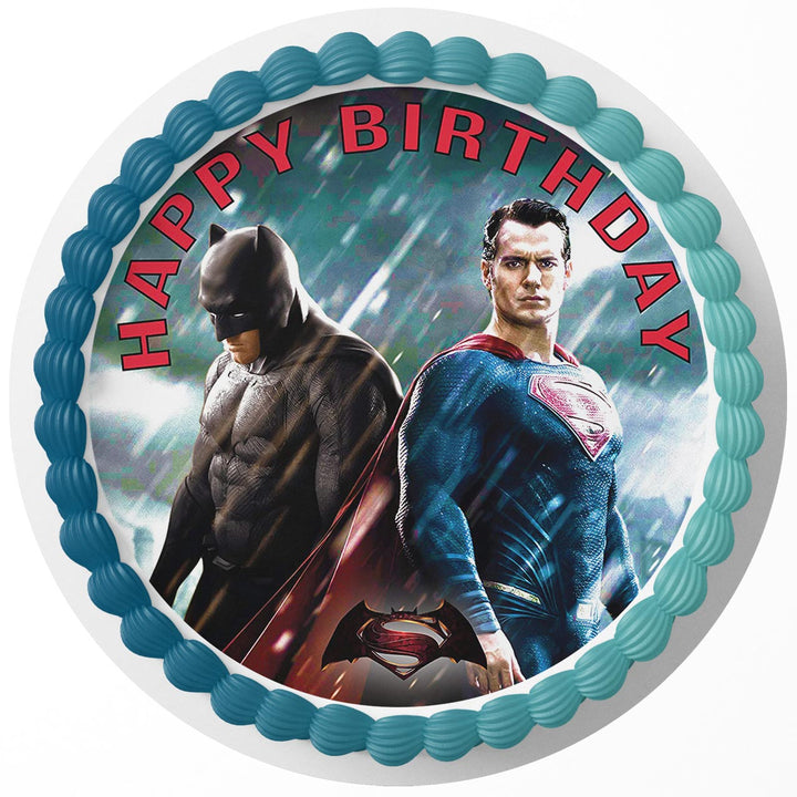 DC Comics Batman vs Superman Edible Cake Toppers Round