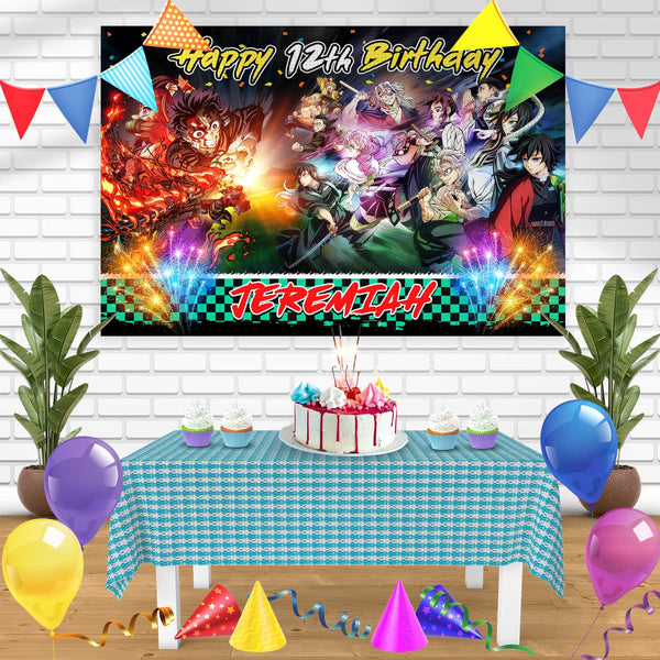 Demon Slayer Season 4 Bn Birthday Banner Personalized Party Backdrop Decoration