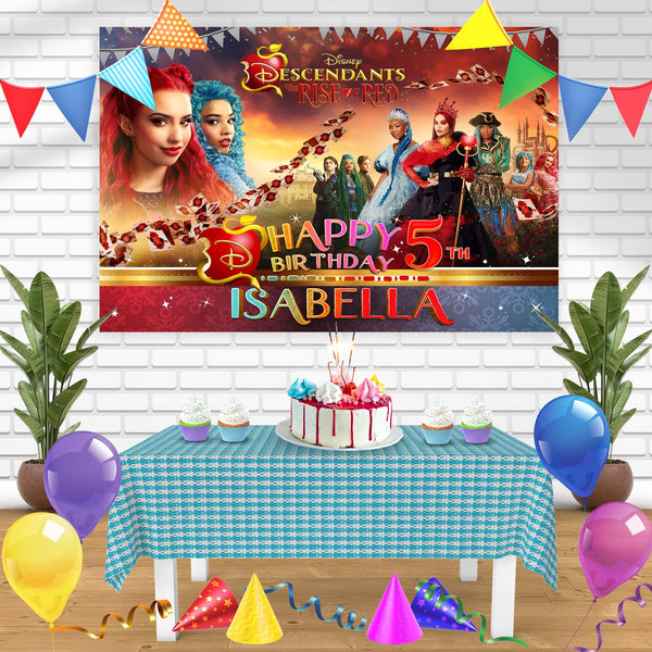 Descendants The Rise of Red Bn Birthday Banner Personalized Party Backdrop Decoration