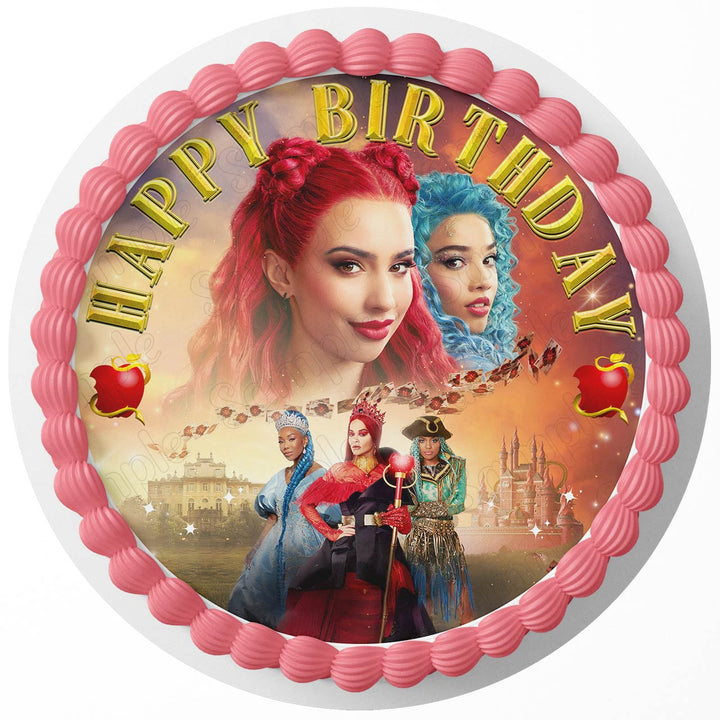 Descendants The Rise of Red Girls Edible Cake Toppers Round