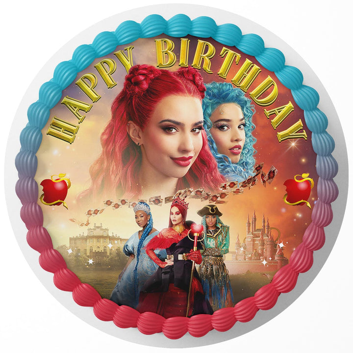 Descendants The Rise of Red Rd Edible Cake Toppers Round