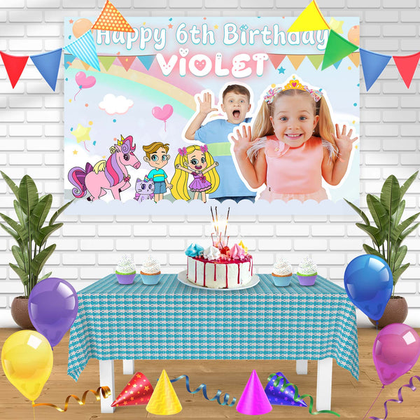 Diana and Roma Love Bn Birthday Banner Personalized Party Backdrop Decoration