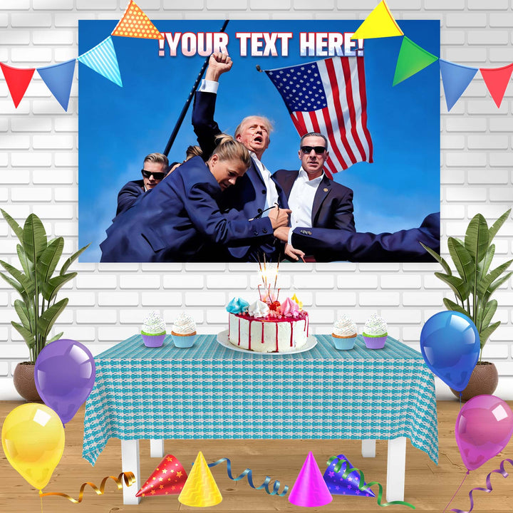 Donald Trump America Hands Up Birthday Banner Personalized Party Backdrop Decoration