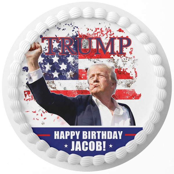 Donald Trump Save America Rd Edible Cake Toppers Round