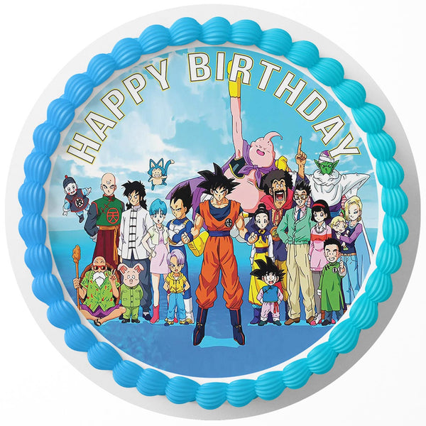 Dragon Ball Goku and Friends Edible Cake Toppers Round