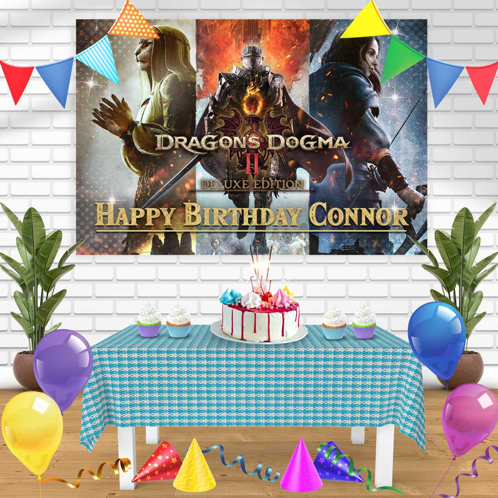 Dragons Dogma Gamers Bn Birthday Banner Personalized Party Backdrop Decoration