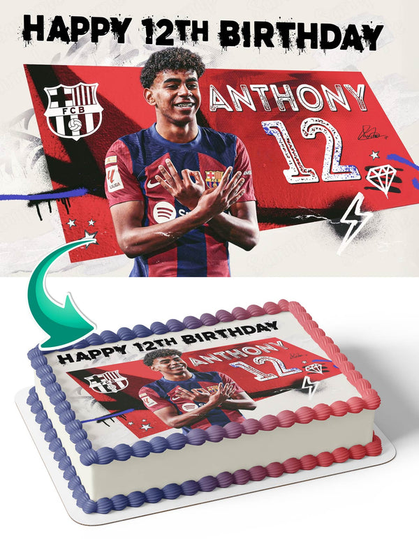 FC Barcelona Lamine Yamal Edible Cake Toppers