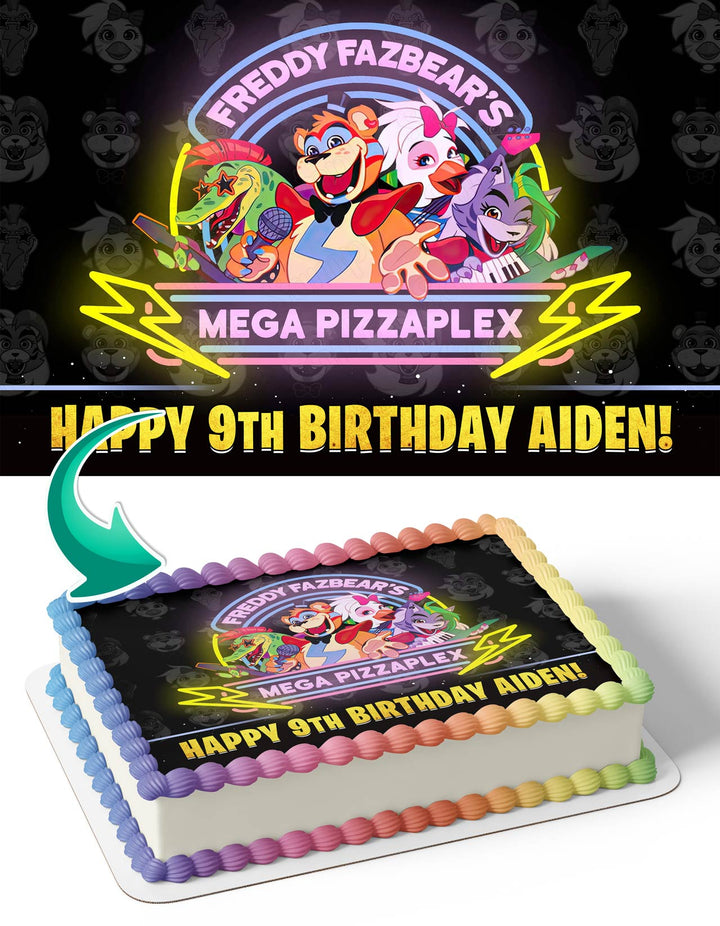 Freddy Fazbears Mega Pizzaplex Edible Cake Toppers