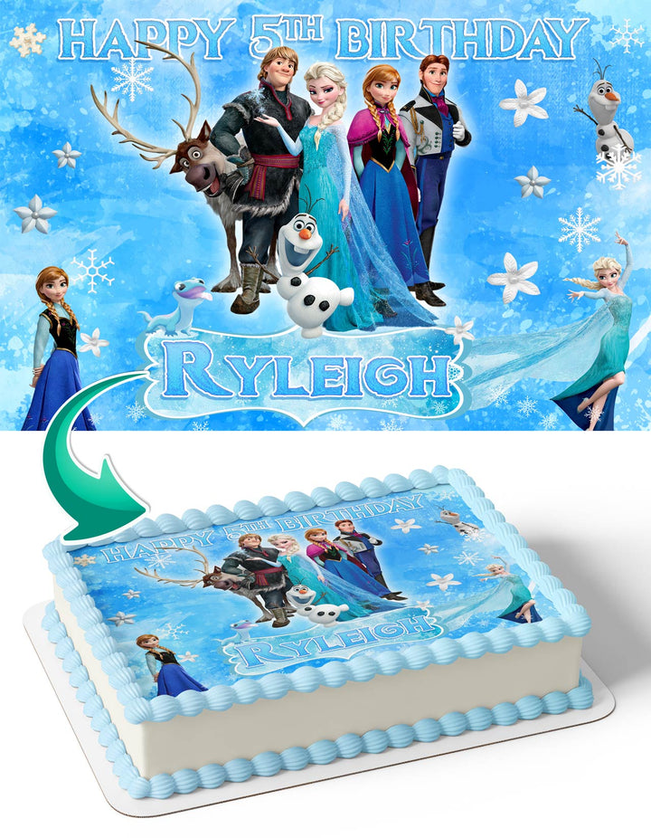 Frozen Anna Elsa Ice Kids Girls 2025 Edible Cake Toppers