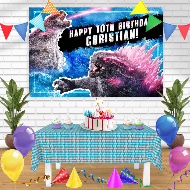 Godzilla x Kong The New Empire GZ Bn Birthday Banner Personalized Party Backdrop Decoration