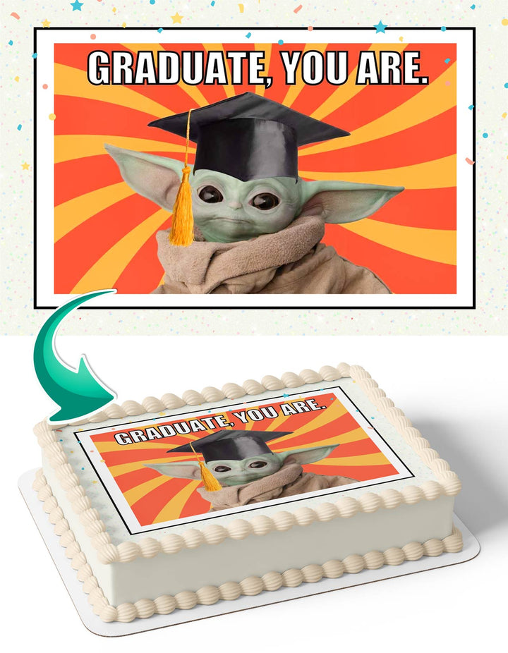 Graduate You Are Grogu Yoda Star Wars Mandalorian You Did It Meme Edible Cake Toppers