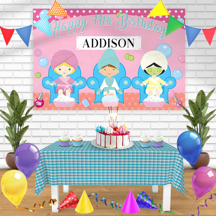 Hair Salon Spa Bn Birthday Banner Personalized Party Backdrop Decoration