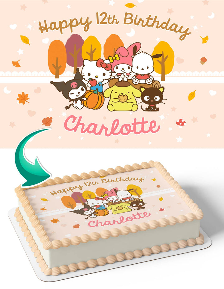 Hello Kitty Sanrio Autumn Edible Cake Toppers