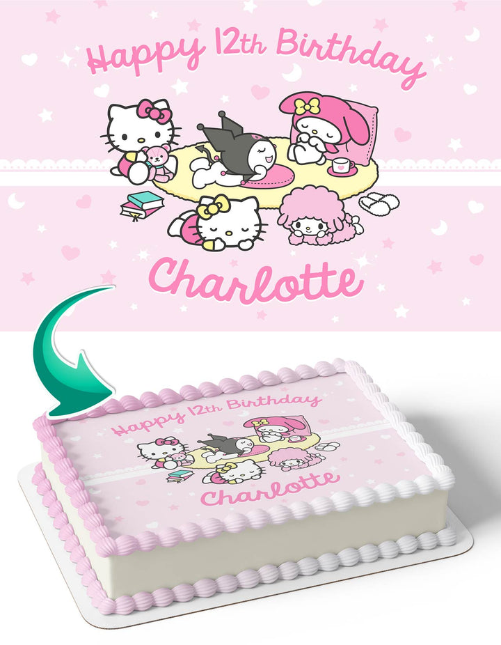 Hello Kitty Sanrio Pink Girls Edible Cake Toppers