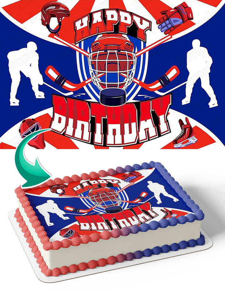 Ice Hockey Player Edible Cake Toppers