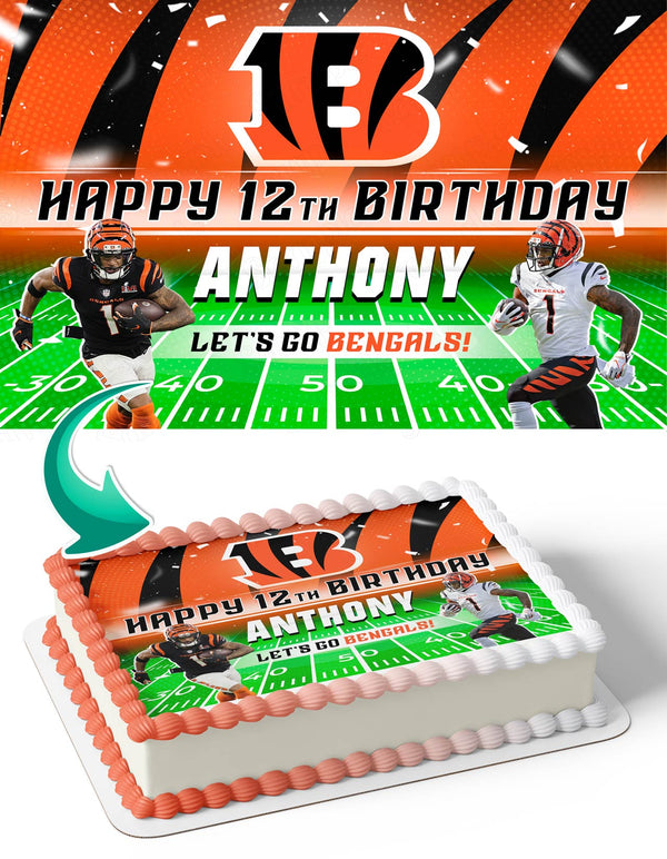 JaMarr Chase Cincinnati Bengals Edible Cake Toppers