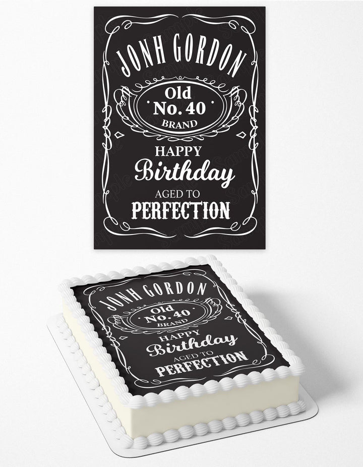 Jack Daniels Label OG Edible Cake Toppers