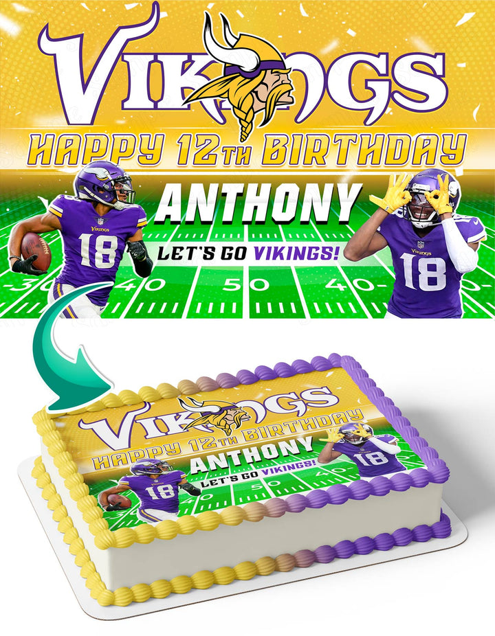 Justin Jefferson Minnesota Vikings Edible Cake Toppers