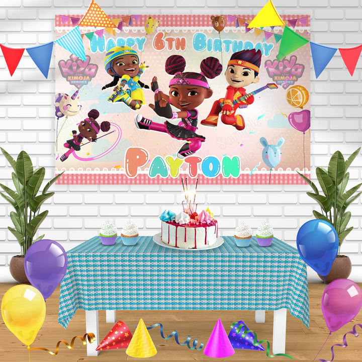 Kiya and the Kimoja Heroes Bn Birthday Banner Personalized Party Backdrop Decoration