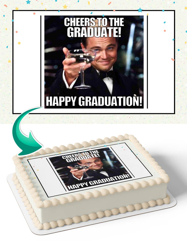 Leonardo DiCaprio Graduation Congratulations You Did It Meme Edible Cake Toppers