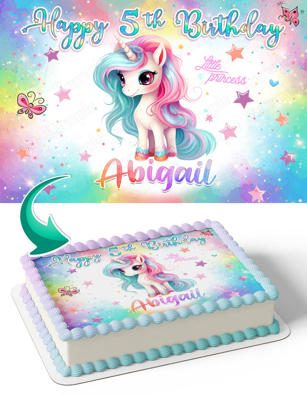 Little Pony Rainbow Princess Edible Cake Toppers