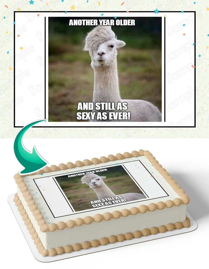 Llama Alpaca Meme Edible Cake Toppers