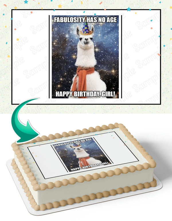 Llama Alpaca Meme M2 Edible Cake Toppers