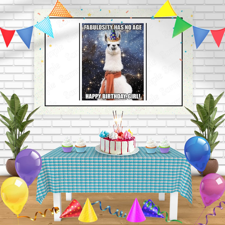 Llama Alpaca Meme M2 Bn Birthday Banner Personalized Party Backdrop Decoration