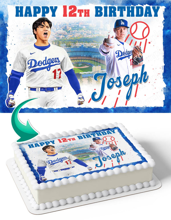 Los Angeles Dodgers Shohei Ohtani Edible Cake Toppers