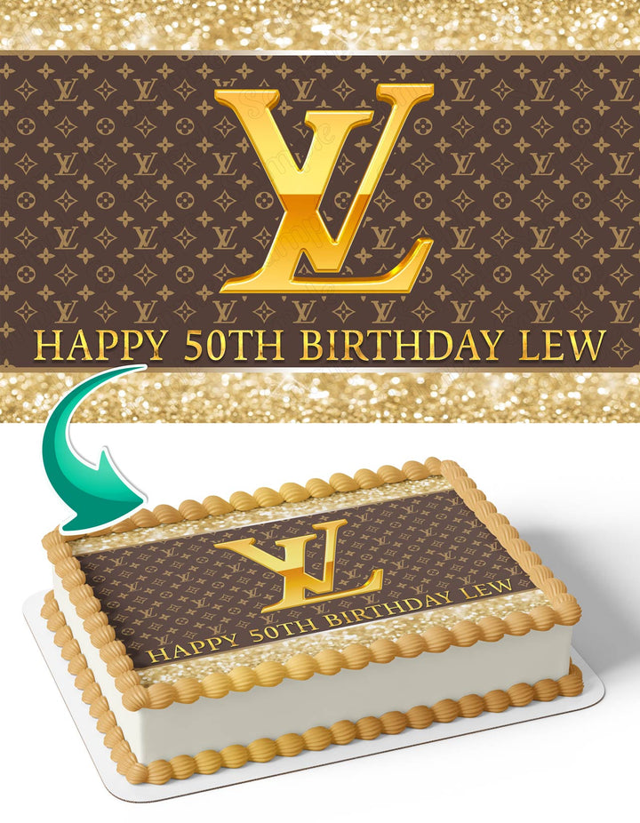 Louis Vuitton Gold Edible Cake Toppers