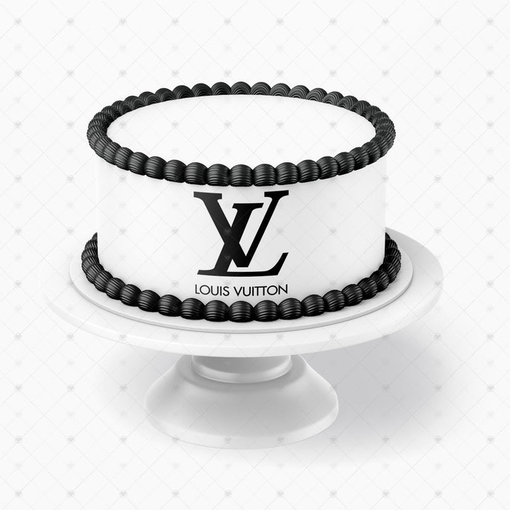 Louis Vuitton Logo Tier Cake Edible Cake Toppers Round