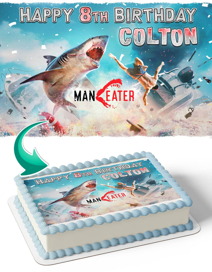 Maneater Video Game Edible Cake Toppers