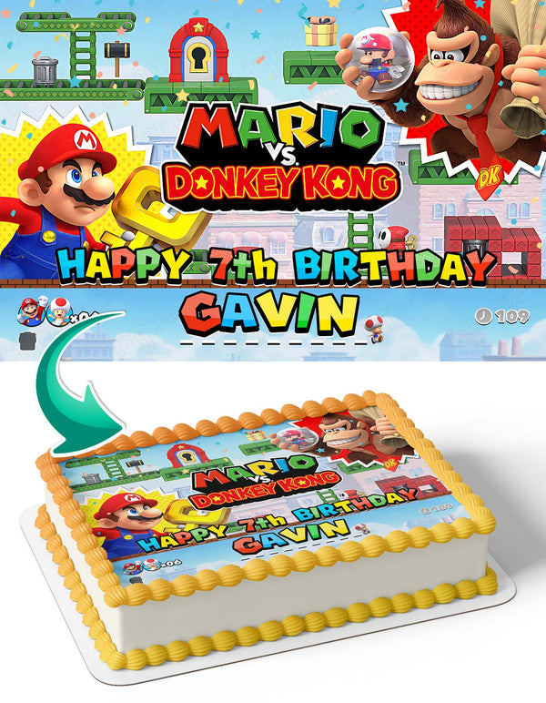 Mario vs Donkey Kong Edible Cake Toppers